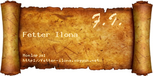 Fetter Ilona névjegykártya
