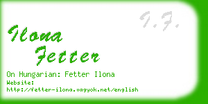 ilona fetter business card